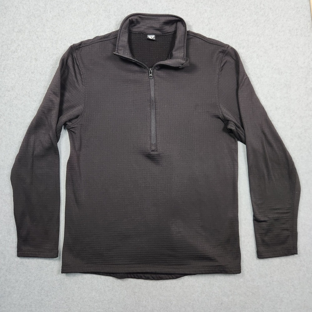 Condor Military Medium Black Thermal Knit Fleece Lined Half Zip Pullover Sweater